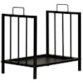 Pikkukuva 1 / 10: Polttopuuteline Polttopuuteline Kahdella Kahvalla Takka Ruokailuvälineet 50 Kg Heavy Duty Polttopuut Takkatyökalu Metalli Musta 39 X 32,5 X 46 Cm