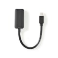 Pikkukuva 1 / 3: Mini DisplayPort kaapeli | DisplayPort 1.4 | Mini DisplayPort Uros | HDMI™ Ulostulo | 48 Gbps | Niklattu | 0.20 m | Pyöreä | PVC | Musta | Muovipussi