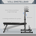 Miniatyrbillede 6 af 10: Justerbar sammenfoldelig vægtbænk med håndvægtstativ Fitness bænk til hjemmet lavet af stål i sort og grå