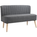 2-sitssoffa, linne-look, träram, 117 cm, grå