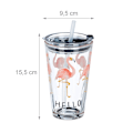 Miniatyrbillede 4 af 8: sæt med 4 glasflasker Flamingo