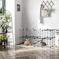 Pikkukuva 3 / 10: Barrier Diy Leikkikehä Pienille Eläimille, Pentuleikkikehä, 36 Paneelia, Musta, 146X73X73Cm