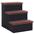 Miniatyrbillede 1 af 10: Pet Stairs Foldbar Kattetrappe/Hundetrappe Med 3 Trin Og Opbevaringsplads, Til Katte Og Hunde, Mdf, Sort, 40X54X48Cm
