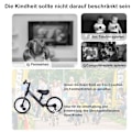 Miniatyrbild 8 av 10: Barncykelbalanscykel med träningshjul, pedaler, sitshöjd justerbar, för 2-5 år, PP, svart