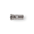 Miniatyrbillede 5 af 6: Satellit & Antenne adapter | F Han Quick | IEC (Coax) Han | Nikkelplateret | 75 Ohm | Lige | Metal | Sølv | 1 stk. | Box