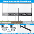 Miniatyrbillede 5 af 5: 120 x 90 cm Dobbeltsidet mobil tavle med stifttavle &amp; Roller &amp; Sort stativ