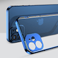 Miniatyrbillede 8 af 9: Ultratyndt gennemsigtigt etui med metallisk ramme til iPhone 12 mini sort