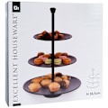 Miniatyrbillede 8 af 9: Sort kagetallerken med tre niveauer til muffins og desserter