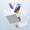 Pikkukuva 7 / 9: Puhelinkaapeli USB-C 60W 20V 3A 1,2m valkoinen