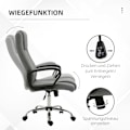 Miniatyrbillede 7 af 10: Kontorstol Computerstol Med Vippefunktion Nakkestøtte Ergonomisk Skrivebordsstol Drejelig Højdejusterbar Linned Touch 62X62X110-119 Cm