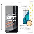 Miniatyrbild 1 av 9: Slitstarkt 9H härdat glas för hela skärmen på Realme GT Neo 3 med ram Case Friendly svart