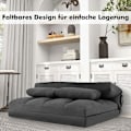 Miniatyrbillede 4 af 5: Sammenklappelig gulvsofa 3 i 1 sovesofa med sovefunktion og justerbart ryglæn mørkegrå