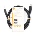 Pikkukuva 3 / 3: USB kaapeli | USB 3.2 Gen 1 | USB-A Uros | USB-B Uros | 5 Gbps | Niklattu | 2.00 m | Pyöreä | PVC | Musta | Label