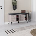 Miniatyrbild 3 av 7: Skoskåp Dune Bench - Lätt Mocka
