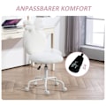 Miniatyrbillede 8 af 10: Kontorstol, skrivebordsstol med kaninører, højdejusterbar kosmetikstol med fløjlslook, drejestol, make-up stol til soveværelse, hvid Aosom