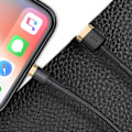 Miniatyrbillede 7 af 9: Holdbart flettet USB-kabel til iPhone Lightning QC3 1m - sort og guld