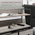 Miniatyrbild 6 av 10: Byrå med 5 lådor Tygförvaringsskåp Byrå med 2 hyllor Stålram Modern Design för Vardagsrum Sovrum Grå Aosom