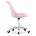 Miniatyrbillede 4 af 5: PRINT Stol Pink imiteret læder drejelig med krom base