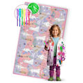 Miniatyrbild 4 av 9: Färgglad Skumlekmatta, Ihoprullbar – 200 x 120 x 0,3 cm, Ricokids RK-343