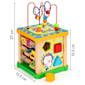 Miniatyrbild 5 av 10: Träsorterare pedagogisk kub + tavla mula Ecotoys