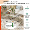 Miniatyrbild 2 av 5: Soffbord glasbord U-format sidobord av härdat glas 108 x 50 x 35 cm