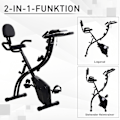 Miniatyrbillede 7 af 10: Motionscykel 2-I-1 Cykeltræner Hjemmetræner Folde Motionscykel Med 8 Niveauer Af Justerbar Magnetisk Modstand Og 1 Par Stålspændereb