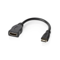 Pikkukuva 4 / 5: High Speed ​​HDMI ™ Kaapeli Ethernet | HDMI™ Mini | HDMI™ Ulostulo | 4K@30Hz | 10.2 Gbps | 0.20 m | Pyöreä | PVC | Musta | Muovipussi