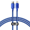 Pikkukuva 1 / 9: Kaapeli nopeaan lataukseen ja tiedonsiirtoon USB-C Iphone Lightning 20W 1,2m sininen