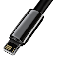 Pikkukuva 2 / 9: Vahva punottu kaapeli USB Iphone Lightning 2.4 A 2 m musta