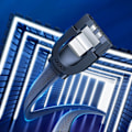 Miniatyrbillede 4 af 9: Kabel fladvinklet SATA 1.0-3.0 op til 5Gb/s 0.5m - sort
