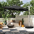Miniatyrbillede 3 af 5: Rektangulær parasol 300 x 300 cm stor cantilever parasol med håndsving sort