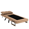Miniatyrbillede 4 af 7: 1-sæders sovesofa Sando Single - lysebrun v2