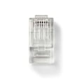 Miniatyrbillede 2 af 3: RJ45-stik | Han | Solid UTP CAT6 | Lige | Guldplateret | 10 stk. | PVC | Gennemsigtig | Box