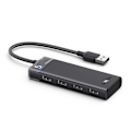 Pikkukuva 1 / 9: HUB-sovitinportin jakaja 4x USB-A 3.0 ja USB-A virtajohto musta