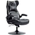 Miniatyrbillede 1 af 10: Gamingstol med vippe- og benfunktion, ergonomisk computerstol, højdejusterbar, drejelig skrivebordsstol med højttaler, bæreevne op til 120 kg, sort +