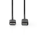 Miniatyrbillede 3 af 5: Displayport kabel | DisplayPort Han | HDMI™ Stik | 4K@60Hz | Nikkelplateret | 2.00 m | Runde | PVC | Sort | Box