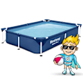 Miniatyrbillede 2 af 4: Rektangulær ramme pool 221x150x43 cm Bestway 56401N
