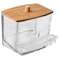 Miniatyrbillede 5 af 5: Elegant og holdbar vatpindsbeholder i akryl og bambus