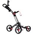 Miniatyrbillede 2 af 5: 3-hjulet golfvogn golfvogn golf foldbar enkel push and pull vogn sort