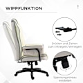 Miniatyrbillede 7 af 10: Ergonomisk kontorstol ryglæn justerbar, højdejusterbar skrivebordsstol med lænefunktion, creme