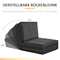 Miniatyrbillede 5 af 10: Gulvsofa foldbar lænestol gulvstol 5-trins justerbar foldbar lænestol sovesofa enkelt sofa mørkegrå 61 x 73 x 58 cm |