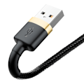 Pikkukuva 3 / 9: Kestävä joustava kaapeli USB-kaapeli Iphone Lightning QC3.0 1.5A 2M musta ja kulta