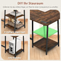 Miniatyrbillede 4 af 5: Skrivebord L-Shape hjørne skrivebord med stikkontakter &amp; USB-porte 120 x 120 x 75 cm rustik brun