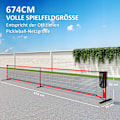Miniatyrbild 4 av 10: Pickleball Net Portable Set 6,7 m Pickleball System med nät, Court Marking Set, bollsamlare, fyra bollar och bärväska för utomhusbruk, uppfart