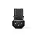 Pikkukuva 2 / 4: Laajennus Plug | IEC-320-C13 | IEC-320-C14 | Kulma, 90 ° | Niklattu | PVC | Musta | Laatikko | 1 kpl