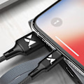 Miniatyrbild 7 av 9: Stark flätad kabel USB microUSB 2.4A 1m svart
