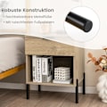 Miniatyrbillede 5 af 5: Moderne sengebord med ladestation & skuffe & åbent rum sidebord opbevaringsbord