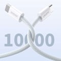 Miniatyrbillede 2 af 7: Holdbart UCB-C PD 60W kabel med kulfiberfletning, 1m, lyseblå