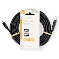 Miniatyrbillede 3 af 3: USB-kabel | USB 2.0 | USB-A Han | USB Mini-B 5-pins han | 480 Mbps | Nikkelplateret | 5.00 m | Runde | PVC | Sort | Label