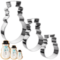 Miniatyrbillede 1 af 7: Tre snemandsforme i rustfrit stål til julebagning
